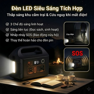 Trạm Sạc Dự Phòng Di Động 3B 45000mAh 150W Cắm Điện 220V AC - Pin Dự Phòng Cắm Trại, Đèn LED, Cứu Cánh Mất Điện