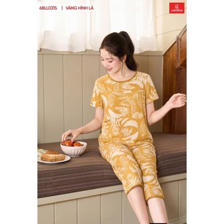 6BLL03 Đồ Bộ Nữ 𝐂𝐀𝐑𝐃𝐈𝐍𝐀 Chất Lanh Tre Nhật Cao Cấp Quần Lửng Áo Cộc Tay Cổ tròn có túi 6LF03