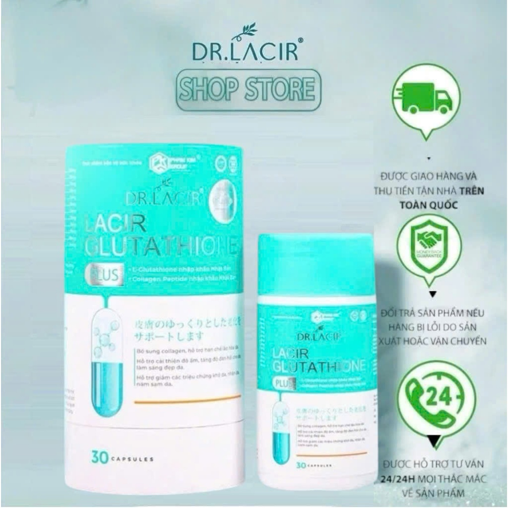 Tặng VTM C) Hộp Trắng Da Glutathione 600 DR.LACIR