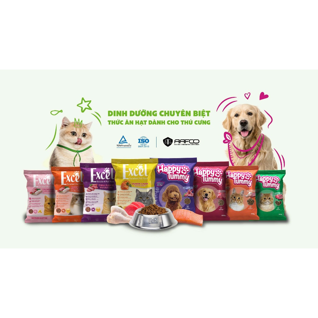 Hạt Cho Chó Happy Tummy 800g Giàu Dinh Dưỡng, Dễ Tiêu Hóa Giảm Mùi Hôi Phân, Tăng Cường Cơ Bắp