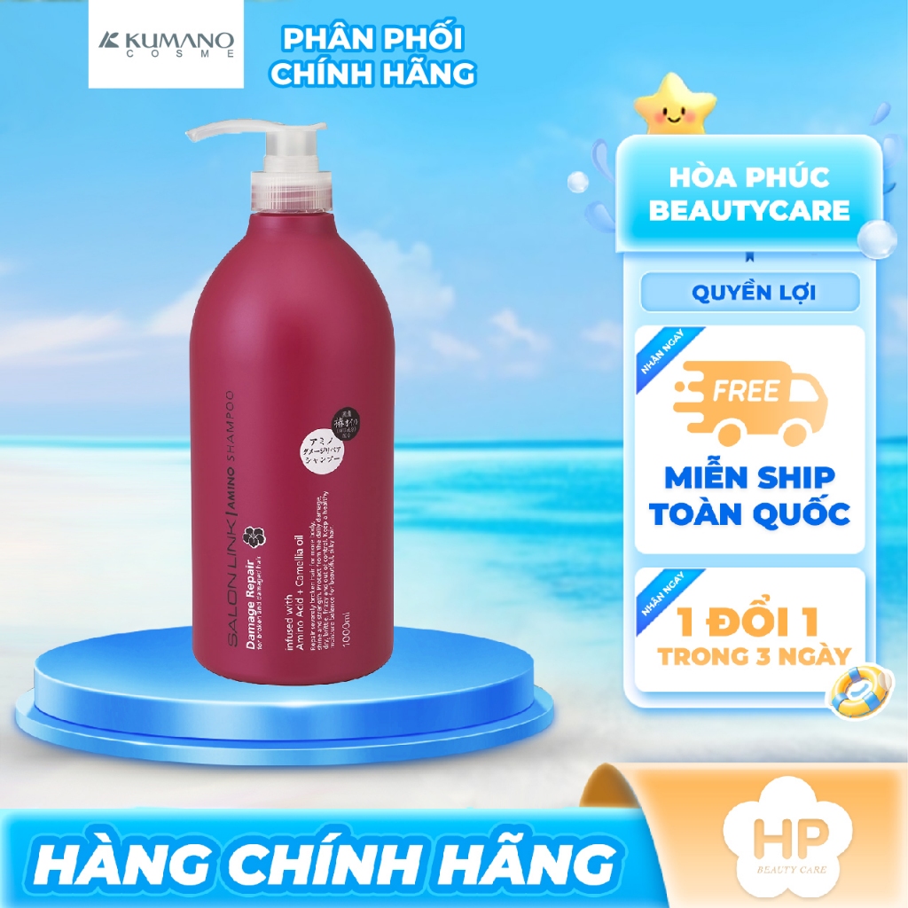 Dầu Gội Đầu Giúp Dưỡng Tóc Mềm Mượt Salon Link Amino Shampoo Acid Camellia Oil (1000mL)
