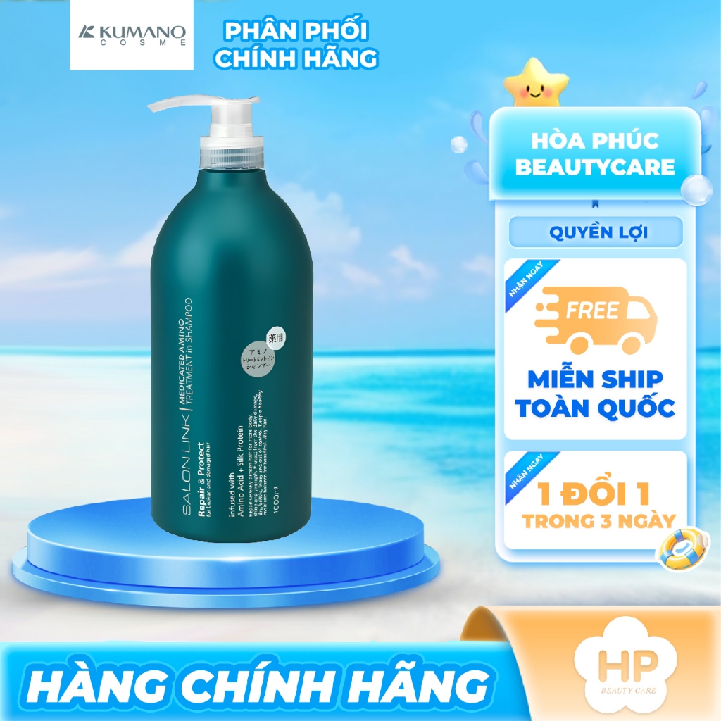 Dầu Gội - Xả 2 Trong 1 Giúp Ngăn Ngừa Gàu và Phục Hồi Tóc Hư Tổn Salon Link Amino Shampoo (1000ML)