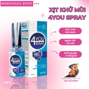 Xịt Khử Mùi Toàn Thân 4YOU SPRAY 30ml Giúp Ngăn Tiết Mồ Hôi, Khử Mùi Hôi Nách Không Gây Ố Vàng Áo