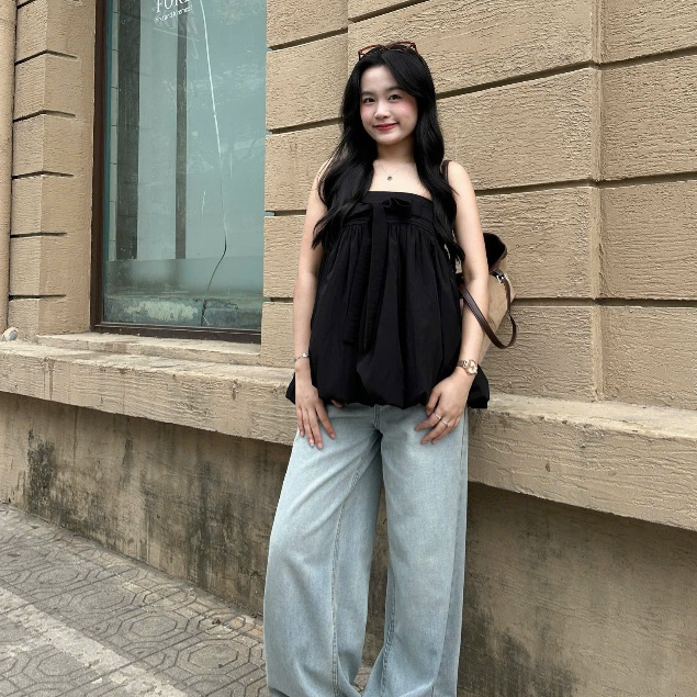 Áo Cúp Ngực Quây Phồng Thắt Nơ – Áo Bí Cúp Ngực Tôn Dáng Sexy Ngọt Ngào Mặc Đi Chơi Du Lịch Mùa Hè Joolate 521