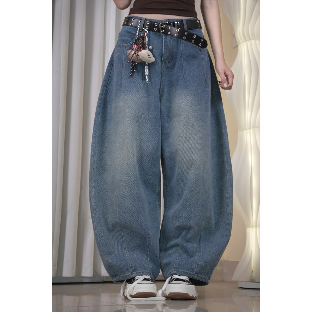 Quần Jean Ống Rộng Baggy Nữ Lưng Cao – Quần Bò Form Thùng Streetwear Unisex, Ống Suông Rộng Che Khuyết Điểm Trendy
