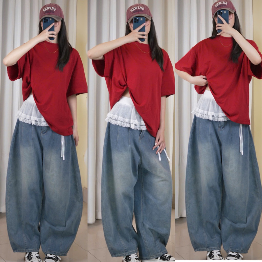 Quần Jean Ống Rộng Baggy Nữ Lưng Cao – Quần Bò Form Thùng Streetwear Unisex, Ống Suông Rộng Che Khuyết Điểm Trendy