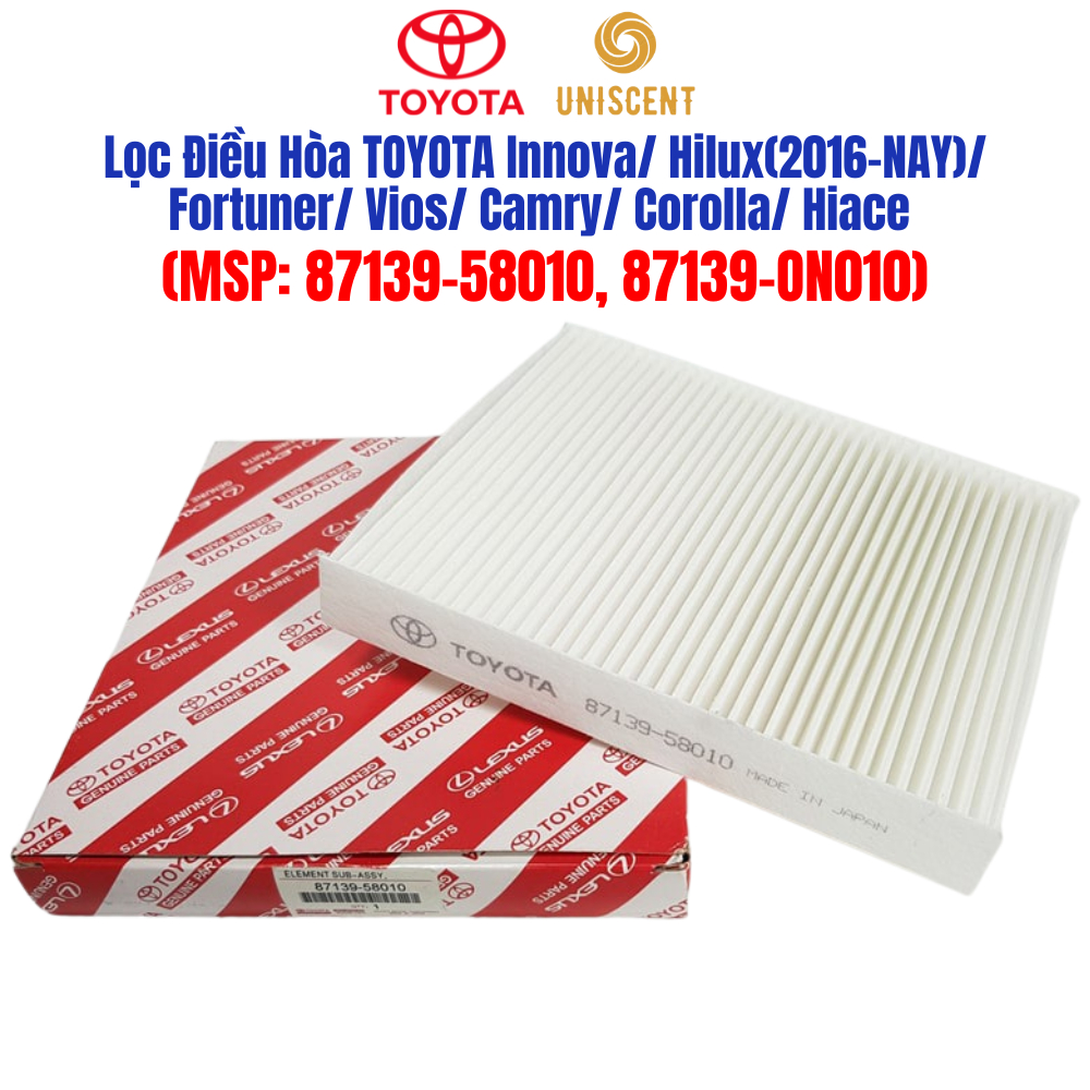 Lọc Gió Điều Hòa Innova/ Fortuner/ Veloz/ Venza/ Altis/ Avanza/ Yaris (871390N010, 8713958010)