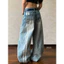Quần jeans suông sọc sau