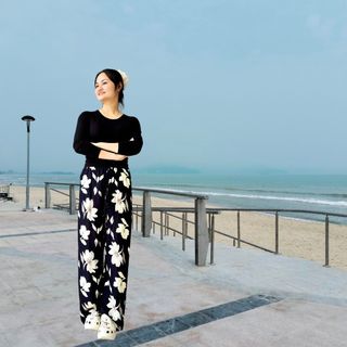 ( SIZE 40 -65KG)Quần lanh ống suôn, dài 98cm, họa tiết hoa văn, mềm mịn, mát mẻ( Nhiều mẫu )