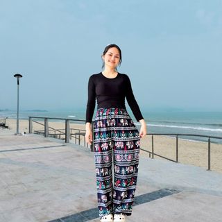 ( SIZE 40 -65KG)Quần lanh ống suôn, dài 98cm, họa tiết hoa văn, mềm mịn, mát mẻ( Nhiều mẫu )