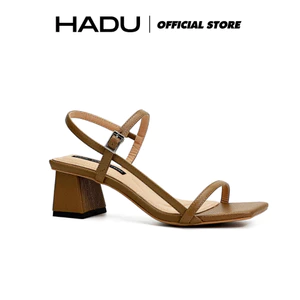 Giày Sandal Gót Vuông 5P Quai Ngang HADU M5120 Chất Da PU Vân Cao Cấp Đế TPR Chống Trượt BH 12T