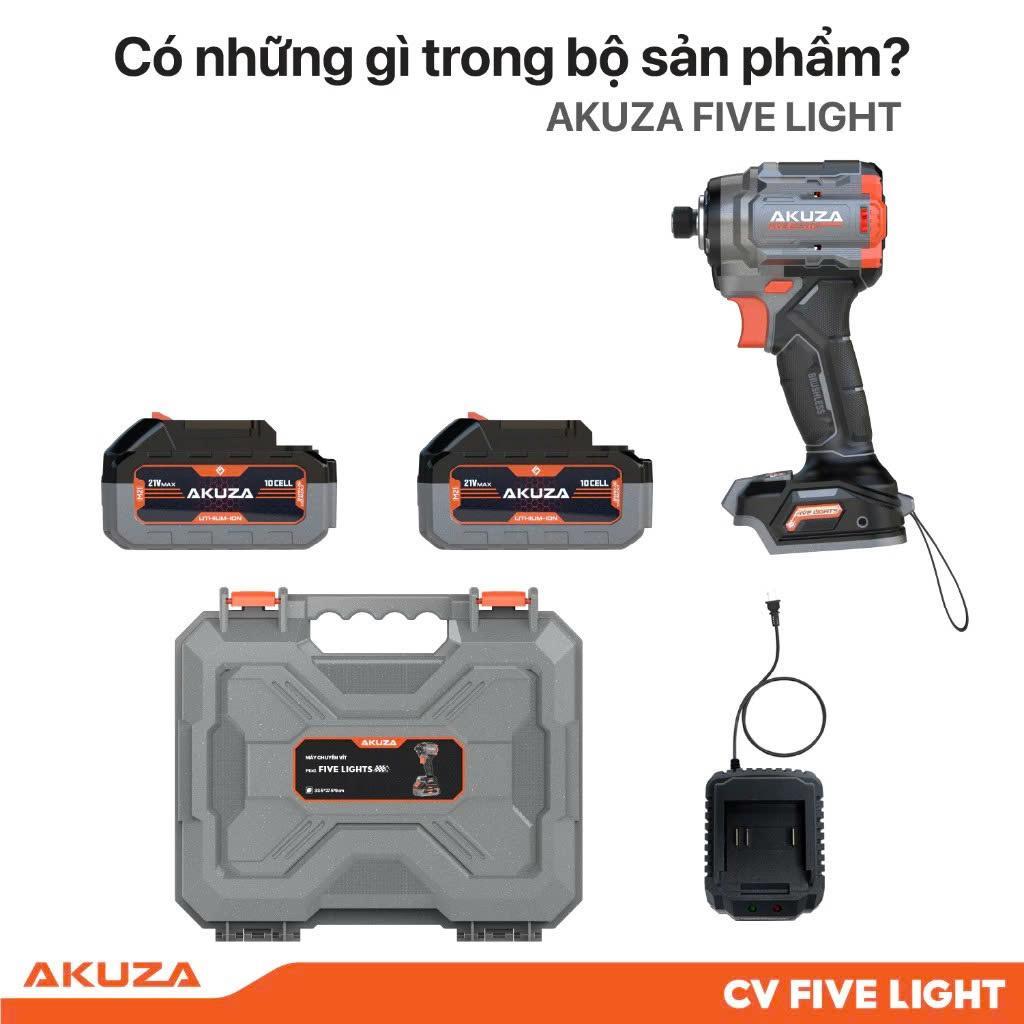 Máy Bắn vít Akuza Five Light - Máy bắn vít cao cấp 21V, 255nm, tính năng tự dừng trên vật liệu mỏng
