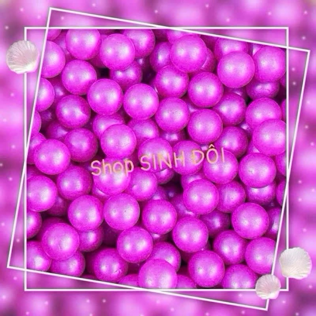 BI THUỶ TINH 16mm màu hồng bóng - bi sưu tầm và trang trí