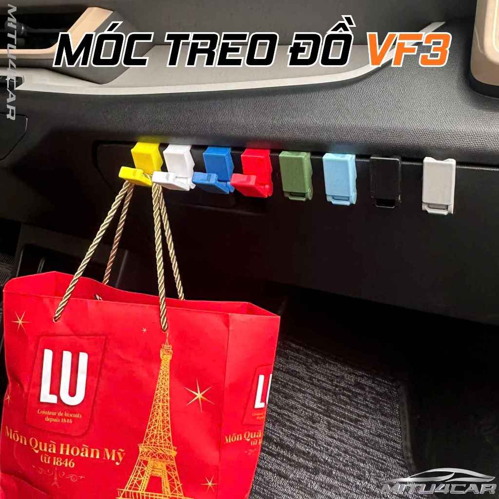 [VF3] Combo 4 Móc Treo Đồ Tiện Lợi Cho VinFast VF3 – Gắn Khớp Nắp Hộc Đựng Đồ xe Vin-Đồ chơi VF-Phụ Kiện VF3