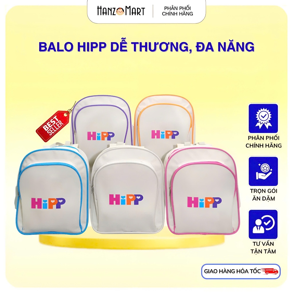 Túi vải HiPP đa năng/áo thun cho mẹ bỉm sữa, có khóa kéo, mang đi làm, đi chơi, đi dã ngoại