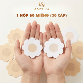 Hộp 60 Miếng Dán Mỏng Nhẹ Chống Lộ Ti, Combo Miếng Dán Hình Hoa Vải Sử Dụng 1 Lần Tiện Lợi D307
