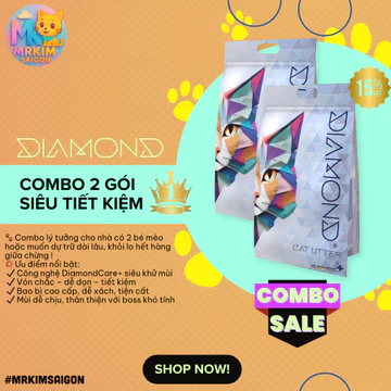 Combo 2 túi Cát vệ sinh nhà MrKim - Cát Vệ Sinh Cho Mèo 9L Cát Mèo Đất Sét Khử Mùi Diệt Khuẩn Premium Cat MrKimSaiGon