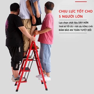 Thang Chữ A Gấp Gọn 3 - 4 - 5 - 6 -7 -8 Bậc Thép Chịu Lực Tải Trọng 500kg  Chân Đế CHống Trơn Trượt Bảo Hành 12 Thá