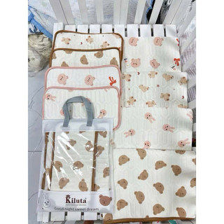 Bộ chiếu gối điều hoà cao su non Kiluta cho bé 60x120cm