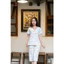 ST9372 Bộ pijama nữ lanh áo cộc quần ngố