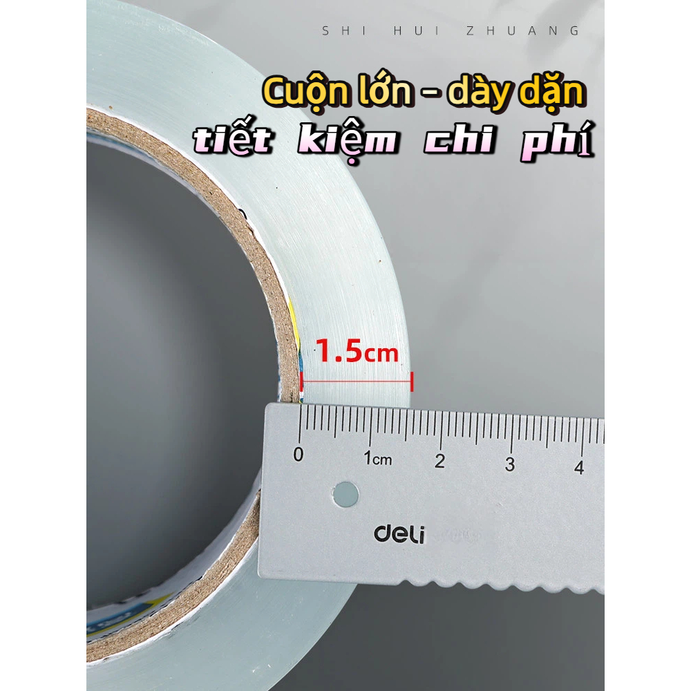 Băng Keo Trong Deli 48mm x 60Y – Siêu Dính Cực Mạnh, Dày 50µm, Không Bong, Dán Thùng Đóng Hàng, Cuộn Lớn Giá Rẻ