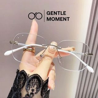 Kính không viền GENTLE MOMENT thời trang nam nữ gọng kim loại đổi màu chống ánh sáng xanh chống tia UV GMX225