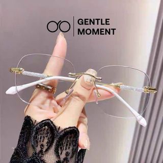 Kính không viền GENTLE MOMENT thời trang nam nữ gọng kim loại đổi màu chống ánh sáng xanh chống tia UV GMX225