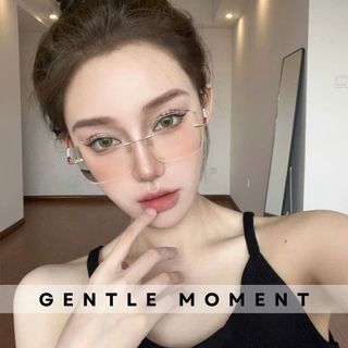 Kính không viền GENTLE MOMENT thời trang nam nữ gọng kim loại đổi màu chống ánh sáng xanh chống tia UV GMX225