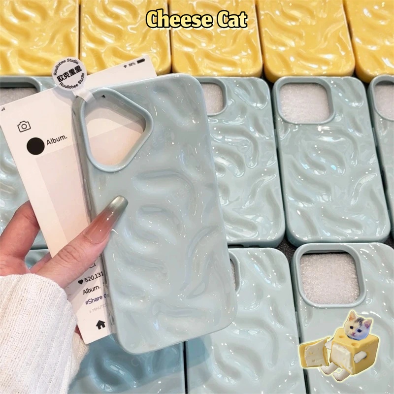 Sóng Nước 3D Ốp điện thoại màu hồng kem mát lạnh mùa hè cho iPhone 13 14 15 16 17 12 11 Pro Max 7 Plus Xs Max Vỏ bóng