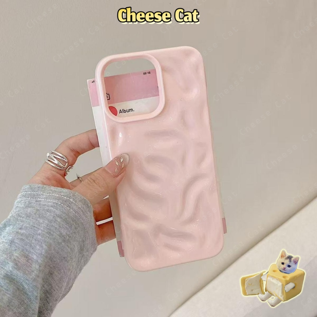 Sóng Nước 3D Ốp điện thoại màu hồng kem mát lạnh mùa hè cho iPhone 13 14 15 16 17 12 11 Pro Max 7 Plus Xs Max Vỏ bóng