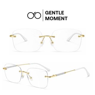 Kính không viền đổi màu GENTLE MOMENT gọng kim loại chống ánh sáng xanh chống tia UV thời trang nam nữ GMX225