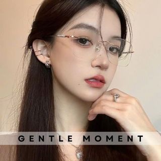 Kính không viền đổi màu GENTLE MOMENT gọng kim loại chống ánh sáng xanh chống tia UV thời trang nam nữ GMX225