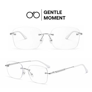 Kính không viền đổi màu GENTLE MOMENT gọng kim loại chống ánh sáng xanh chống tia UV thời trang nam nữ GMX225