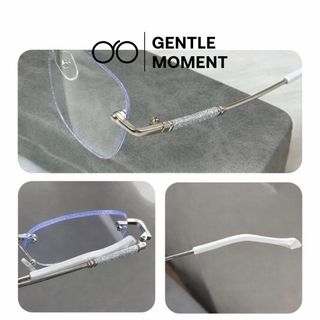 Kính không viền đổi màu GENTLE MOMENT gọng kim loại chống ánh sáng xanh chống tia UV thời trang nam nữ GMX225