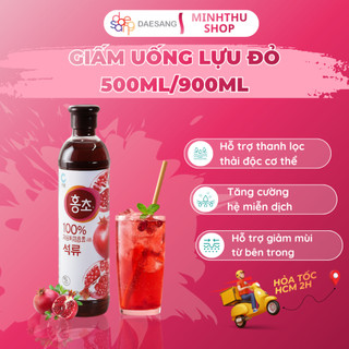Nước Giấm Uống Lựu Đỏ Hongcho Daesang Hàn Quốc - Chai 500ml và 900ml