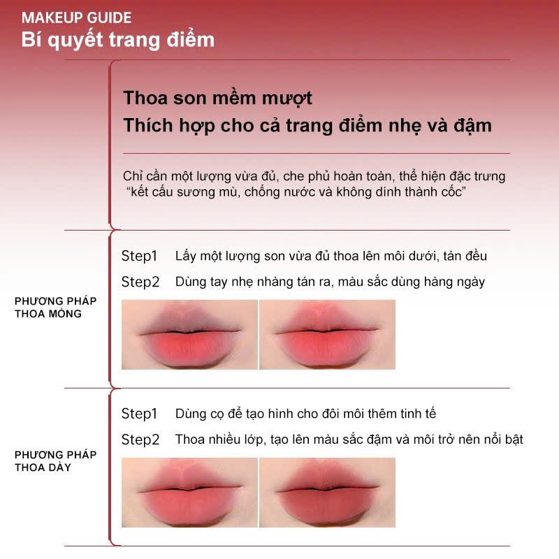 Son MOOEKISS Soft Matte Lip Cream (Nắp Đỏ) nhung mịn lỳ 3g | NHÍM HOUSE