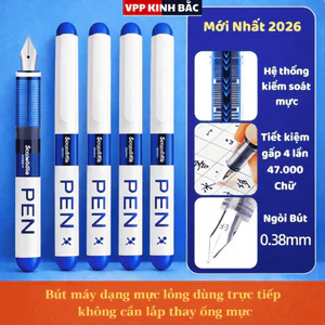 Combo Bút Máy Gel FP34, Mực Nhanh Khô Viết Êm Trơn Ngòi 0.38mm Chuẩn Nét Chữ Cho Các Bé Học Sinh Tiểu Học.