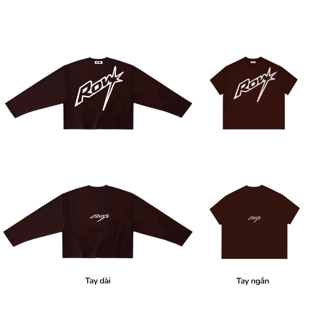 ROW002 THEROW Áo Thun Tay Dài - Tay Ngắn Long Sleeve Boxy 250gsm Form Rộng Cổ Tròn " LOGO FLASH " Unisex Nam Nữ Basic Hè | BigBuy360 - bigbuy360.vn
