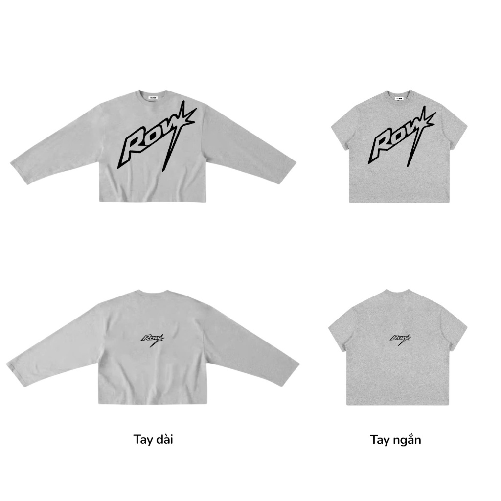 ROW002 THEROW Áo Thun Tay Dài - Tay Ngắn Long Sleeve Boxy 250gsm Form Rộng Cổ Tròn " LOGO FLASH " Unisex Nam Nữ Basic Hè | BigBuy360 - bigbuy360.vn