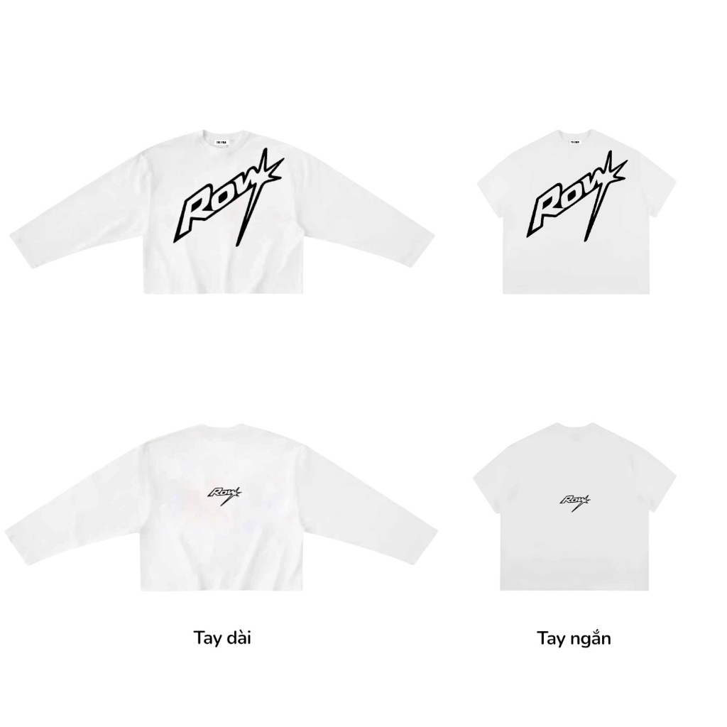ROW002 THEROW Áo Thun Tay Dài - Tay Ngắn Long Sleeve Boxy 250gsm Form Rộng Cổ Tròn " LOGO FLASH " Unisex Nam Nữ Basic Hè | BigBuy360 - bigbuy360.vn