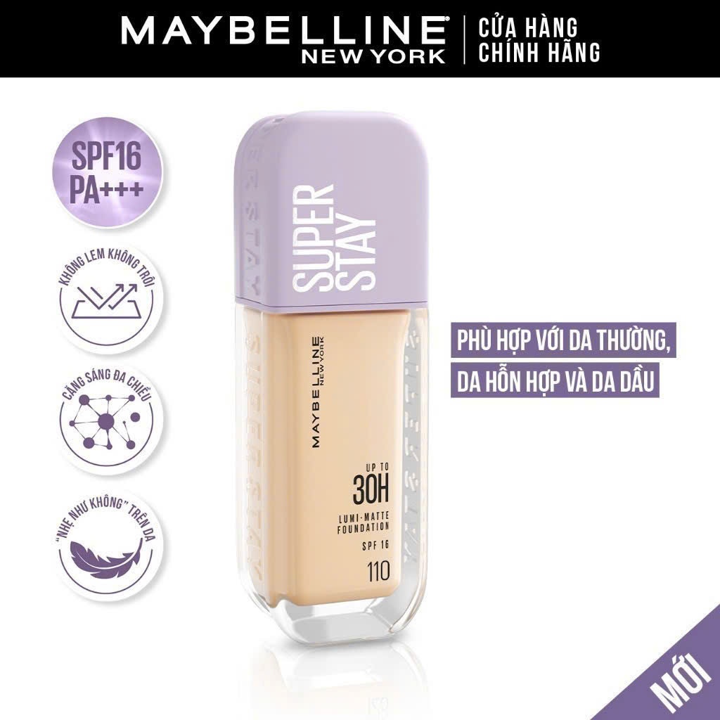 Kem nền MAYBELLINE Super Stay chống nắng 30h Che Phủ Cao Mỏng Nhẹ | NHÍM HOUSE