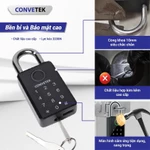 Ổ Khóa Vân Tay CONVETEK CV-S450 Màn Hình Cảm Ứng | 5 Cách Mở | Chống Nước | Hợp Kim Kẽm Cao Cấp — ảnh 5