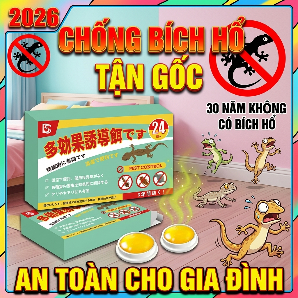 🦎 20 năm không còn tắc kè 🦎 Gel & viên đuổi tắc kè 24 viên/hộp, phiên bản nâng cấp mới, hiệu quả cao