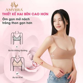 Áo Ngực Nữ Đúc Su Không Gọng Chống Xệ Gom Quả, Áo Lót Nữ Đệm Mỏng Không Viền AMYBRA A141