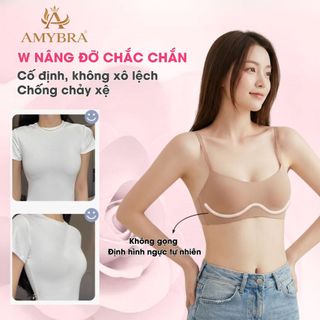 Áo Ngực Nữ Đúc Su Không Gọng Chống Xệ Gom Quả, Áo Lót Nữ Đệm Mỏng Không Viền AMYBRA A141