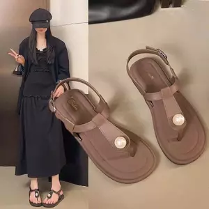 Dép Xỏ Ngón Đính Ngọc Quai Hậu Sang Chảnh