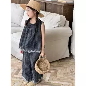 Set đồ bé gái mùa hè, đồ bộ bé gái dáng ba lỗ chất vải kẻ nhăn mềm mịn thoáng mát, thấm hút mồ hôi tốt BT6