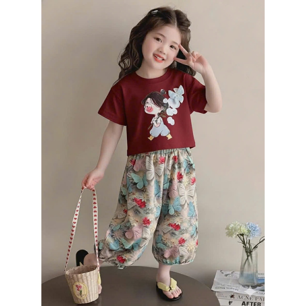 Bộ quần áo bé BỘ QUẦN BƯỚM dễ thương SZ 14 - 42 KG mùa hè hot trend 2026