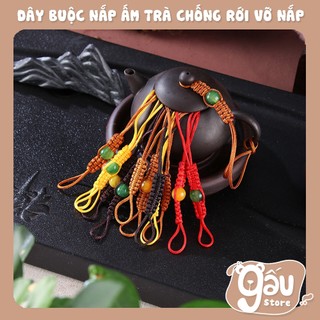 Dây Buộc Nắp Ấm Trà Đính Ngọc Chống Rơi Vỡ, Dây Quai Giữ Nắp Ấm Trà Sang Trọng Nhiều Màu Sắc
