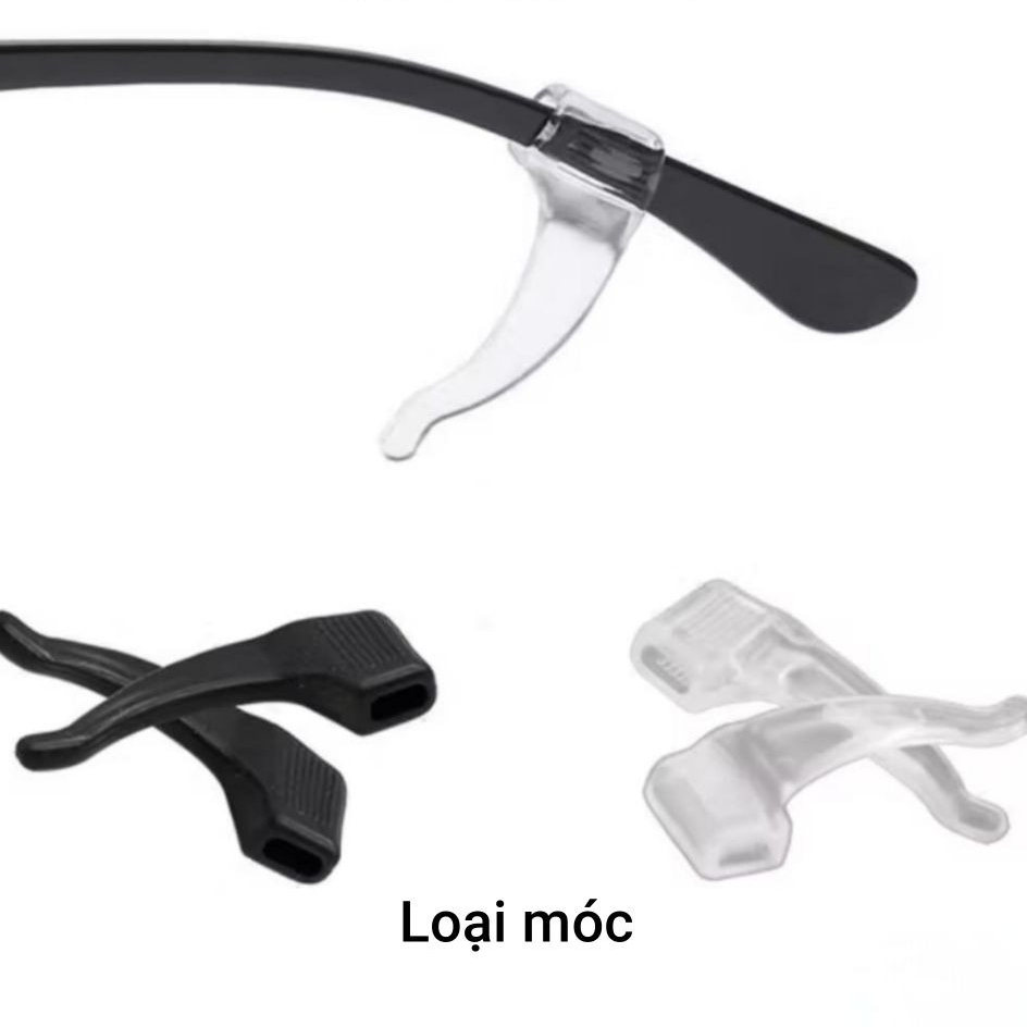 Móc cài kính chống rơi, chống tuột, đệm silicone êm tai vận động thể thao không lo rơi
